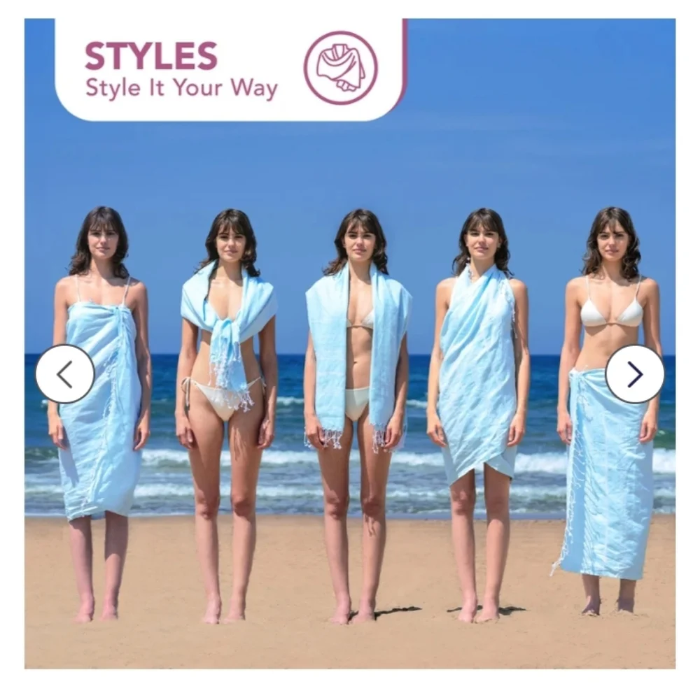 Turkish Beach Towel with‎ Tote Bag - Extra Large 39x71 Cotton Beach Towel